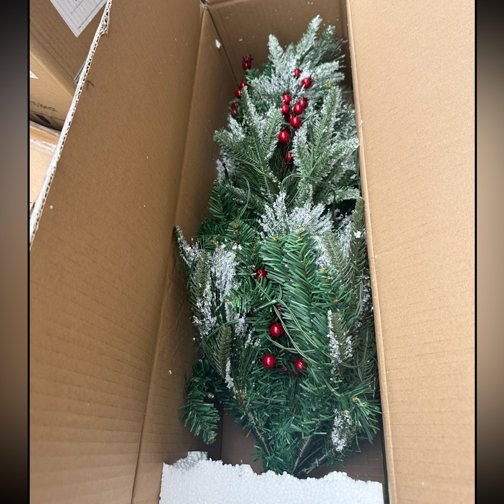 Two 3ft Flocked Tree